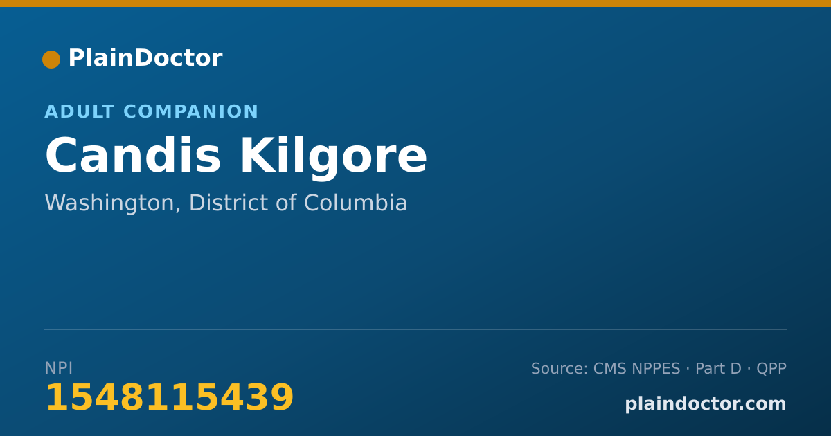 Shareable card for Candis Kilgore - Adult Companion, Washington, DC