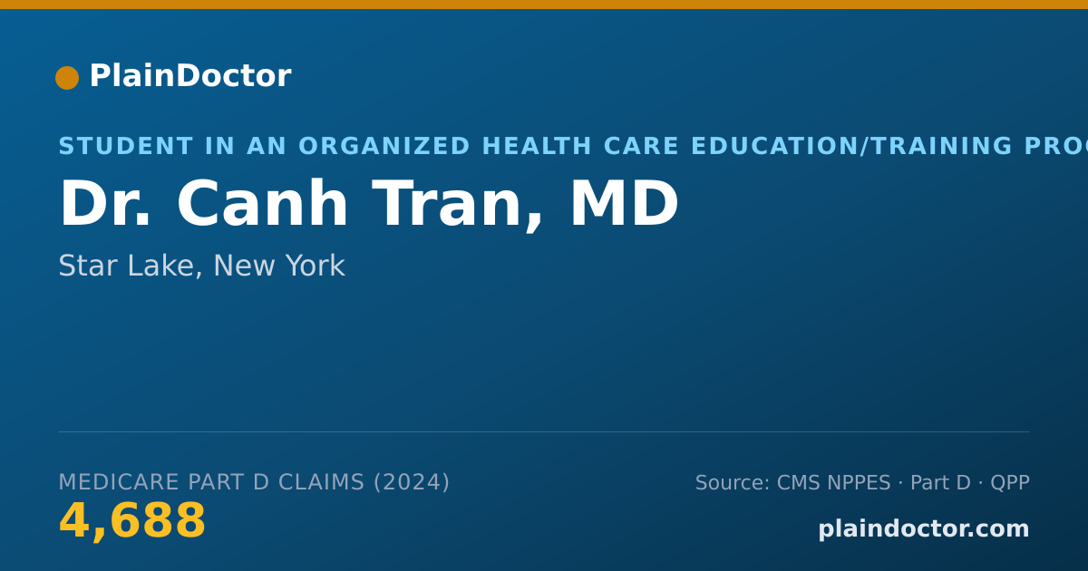 Shareable card for Canh Tran, MD - Student in an Organized Health Care Education/Training Program, Star Lake, NY