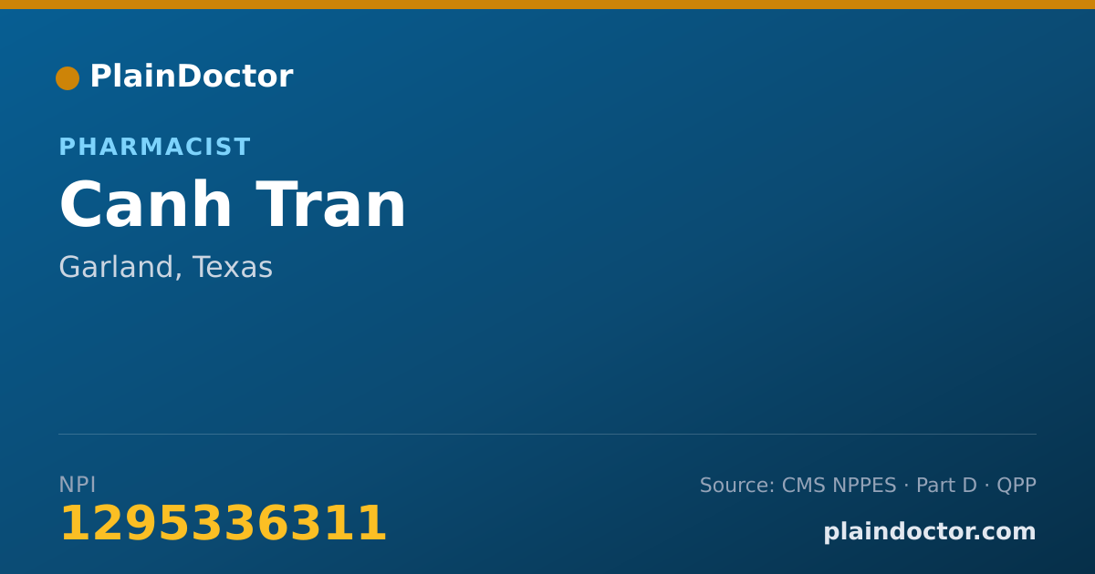 Shareable card for Canh Tran - Pharmacist, Garland, TX