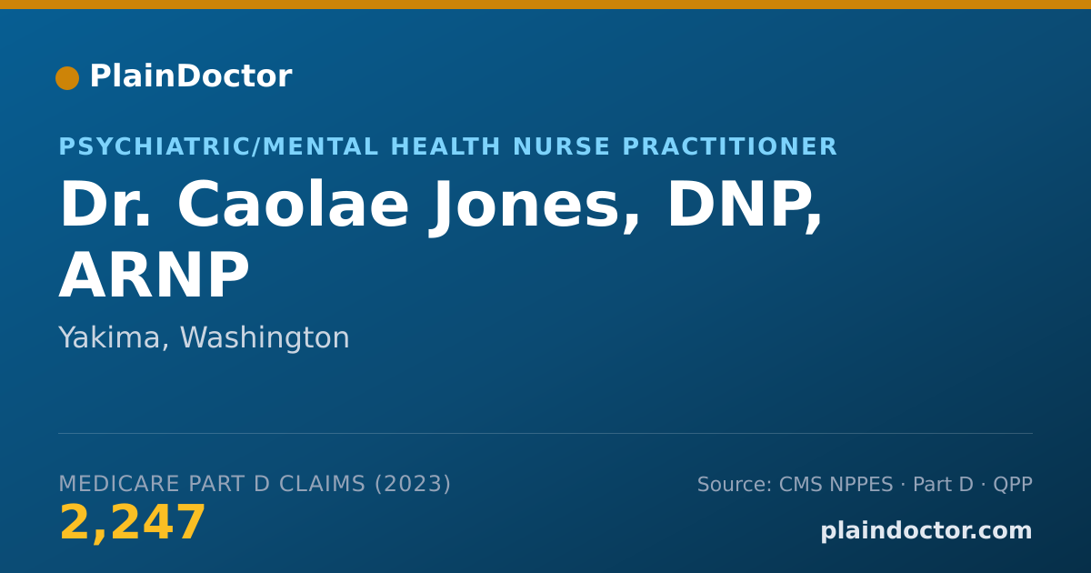 Shareable card for Caolae Jones, DNP, ARNP - Psychiatric/Mental Health Nurse Practitioner, Yakima, WA