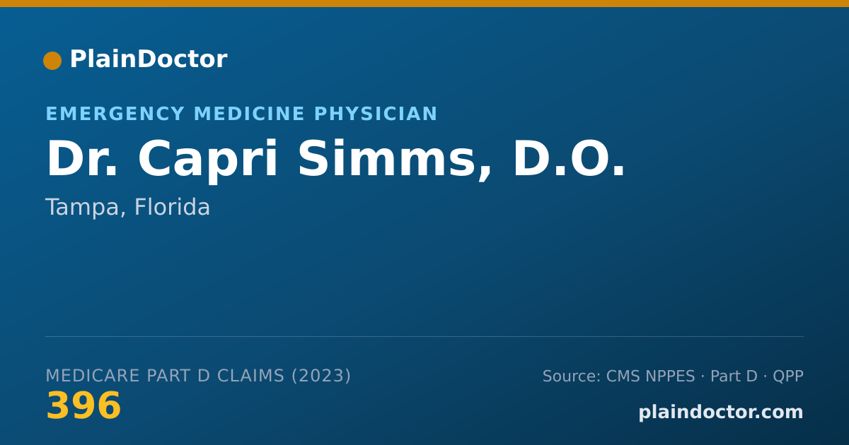 Shareable card for Capri Simms, D.O. - Emergency Medicine Physician, Tampa, FL