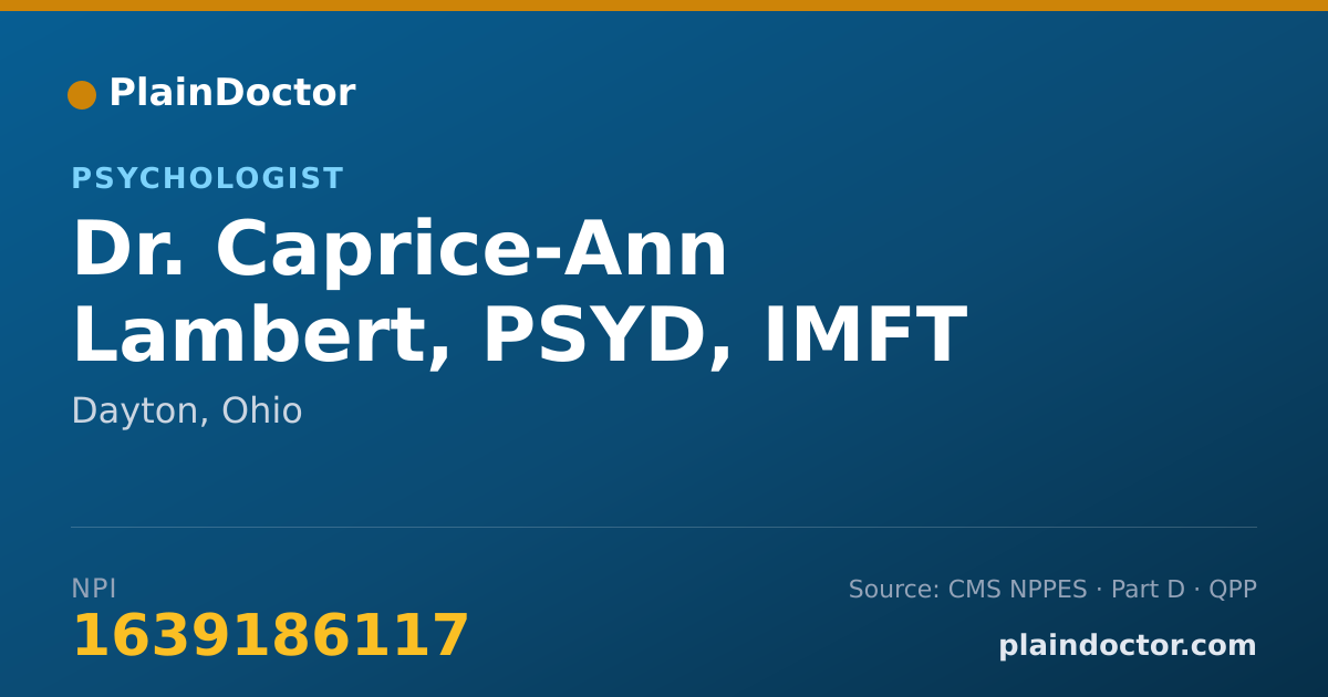 Shareable card for Caprice-Ann Lambert, PSYD, IMFT - Marriage & Family Therapist, Dayton, OH