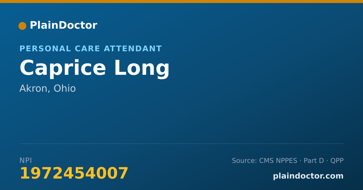 Shareable card for Caprice Long - Personal Care Attendant, Akron, OH