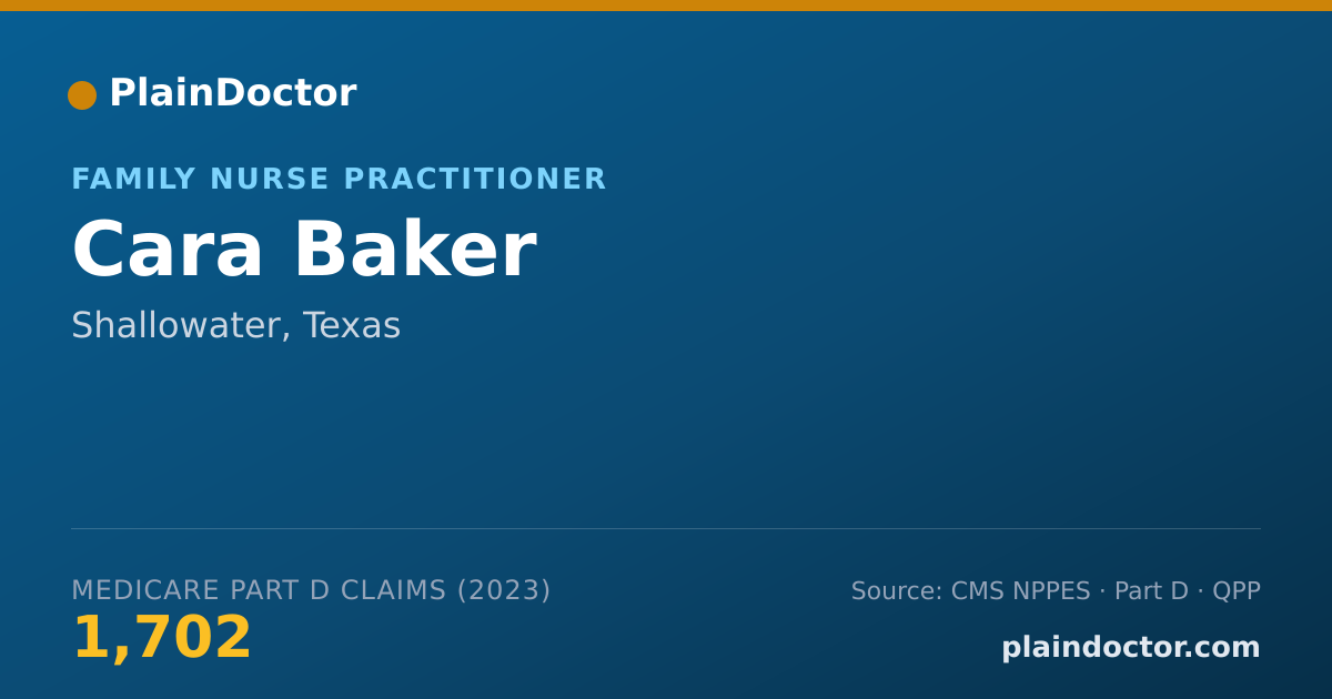 Shareable card for Cara Baker - Family Nurse Practitioner, Shallowater, TX