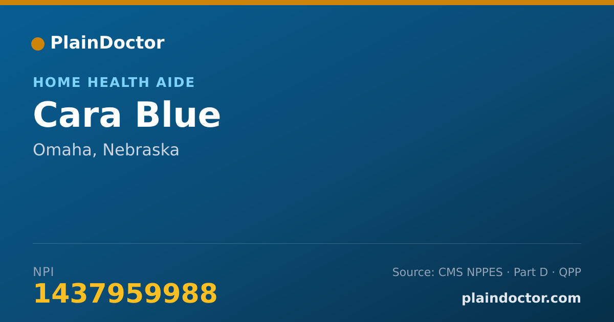 Shareable card for Cara Blue - Home Health Aide, Omaha, NE