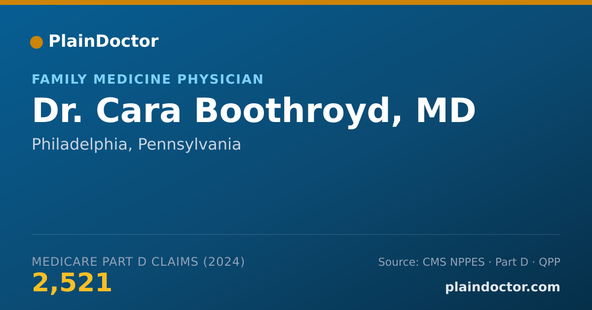 Shareable card for Cara Boothroyd, MD - Family Medicine Physician, Philadelphia, PA