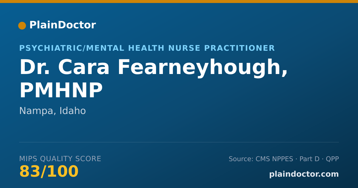 Shareable card for Cara Fearneyhough, PMHNP - Psychiatric/Mental Health Nurse Practitioner, Nampa, ID