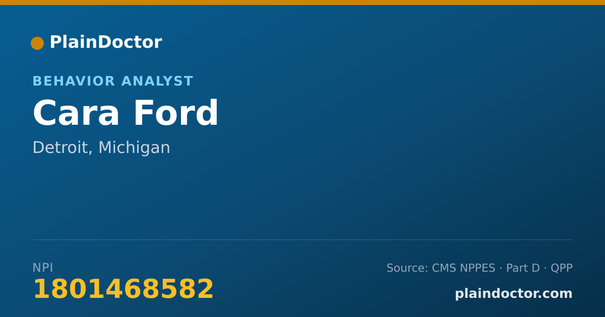 Shareable card for Cara Ford - Behavior Analyst, Detroit, MI