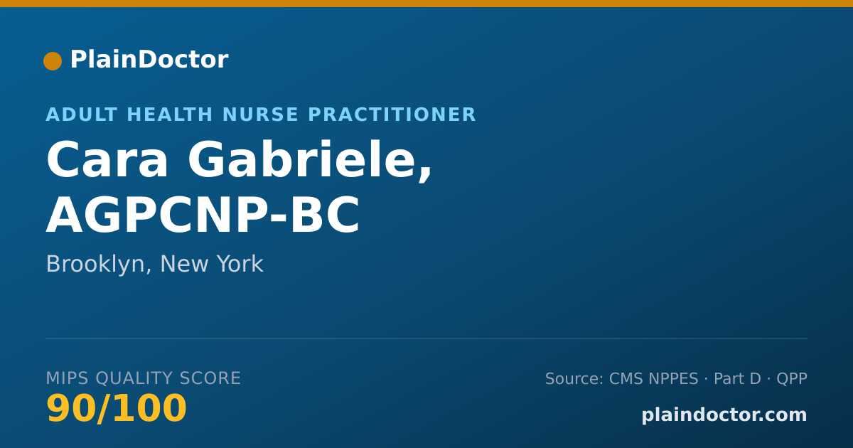 Shareable card for Cara Gabriele, AGPCNP-BC - Adult Health Nurse Practitioner, Brooklyn, NY