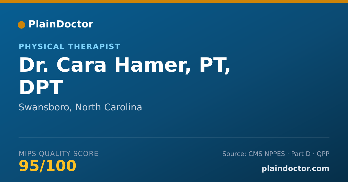 Shareable card for Cara Hamer, PT, DPT - Physical Therapist, Swansboro, NC