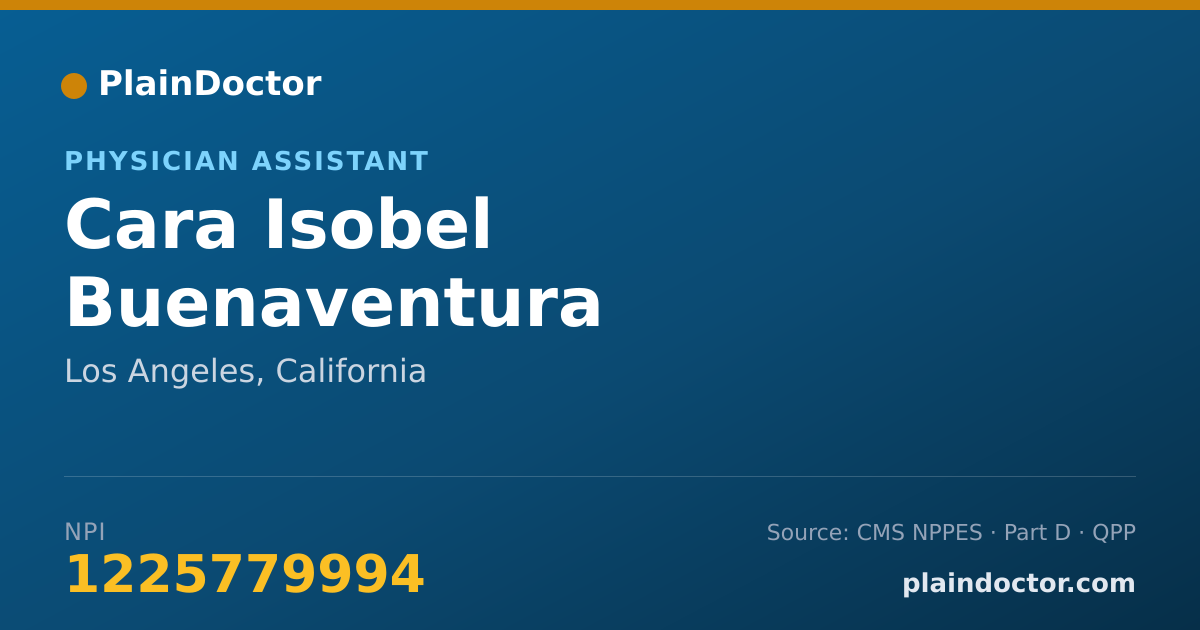 Shareable card for Cara Isobel Buenaventura - Physician Assistant, Los Angeles, CA