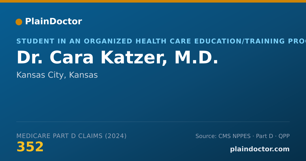 Shareable card for Cara Katzer, M.D. - Student in an Organized Health Care Education/Training Program, Kansas City, KS