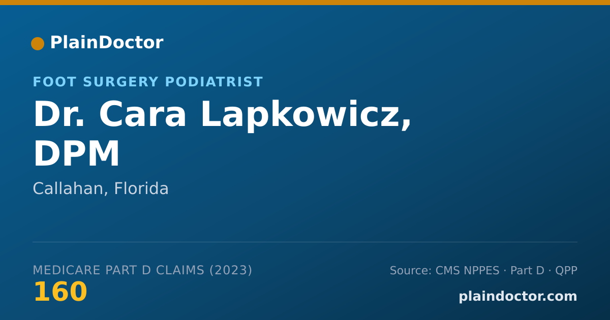 Shareable card for Cara Lapkowicz, DPM - Foot Surgery Podiatrist, Callahan, FL