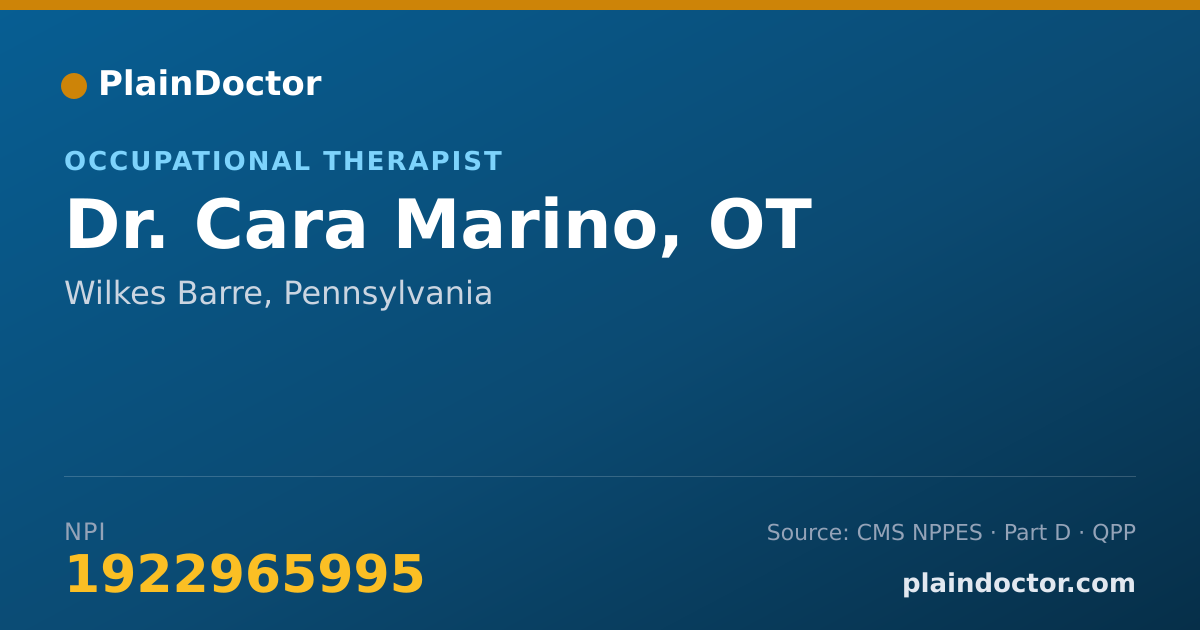 Shareable card for Cara Marino, OT - Occupational Therapist, Wilkes Barre, PA