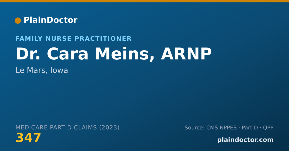 Shareable card for Cara Meins, ARNP - Family Nurse Practitioner, Le Mars, IA