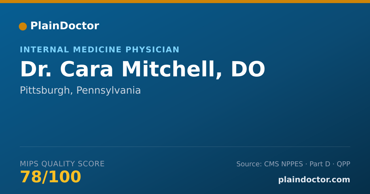 Shareable card for Cara Mitchell, DO - Internal Medicine Physician, Pittsburgh, PA