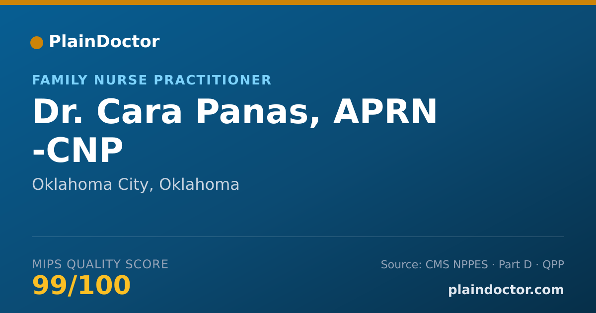 Shareable card for Cara Panas, APRN -CNP - Family Nurse Practitioner, Oklahoma City, OK