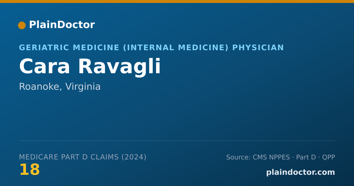 Shareable card for Cara Ravagli - Geriatric Medicine (Internal Medicine) Physician, Roanoke, VA