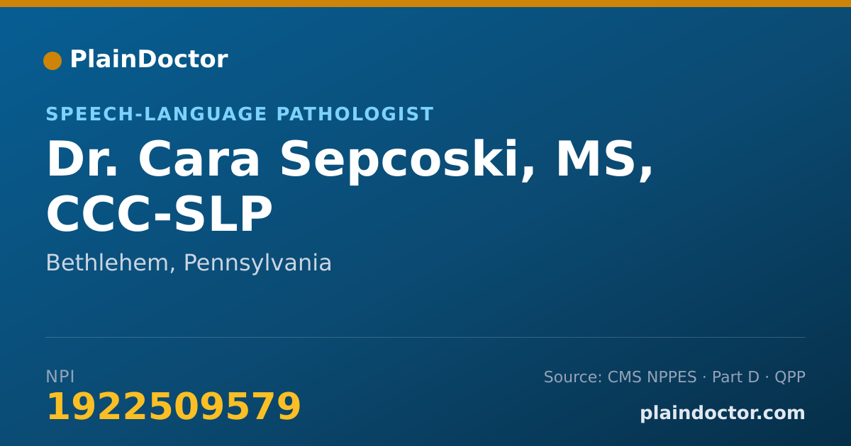 Shareable card for Cara Sepcoski, MS, CCC-SLP - Speech-Language Pathologist, Bethlehem, PA