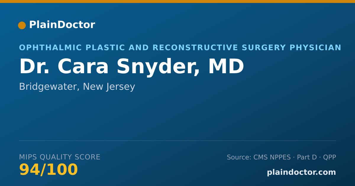 Shareable card for Cara Snyder, MD - Ophthalmic Plastic and Reconstructive Surgery Physician, Bridgewater, NJ