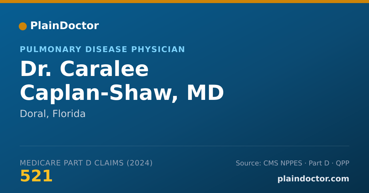 Shareable card for Caralee Caplan-Shaw, MD - Pulmonary Disease Physician, Doral, FL