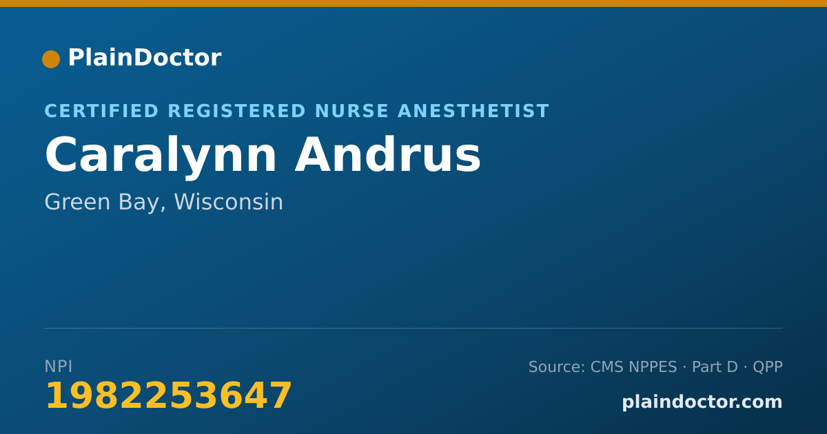 Shareable card for Caralynn Andrus - Certified Registered Nurse Anesthetist, Green Bay, WI