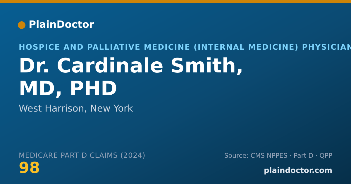 Shareable card for Cardinale Smith, MD, PHD - Hospice and Palliative Medicine (Internal Medicine) Physician, West Harrison, NY