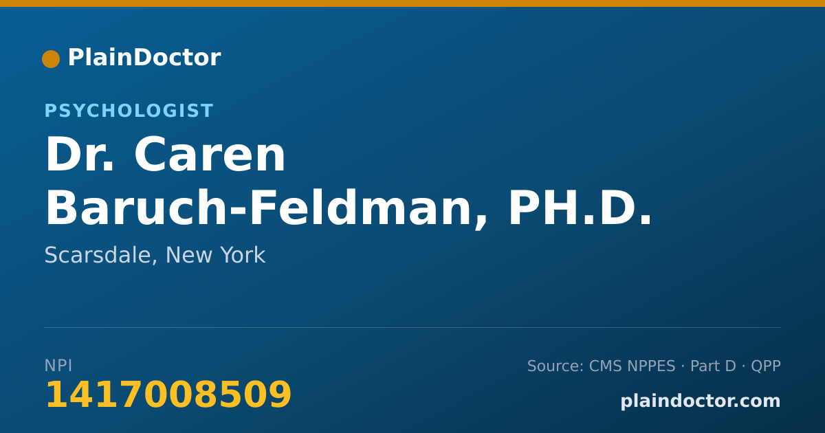 Shareable card for Caren Baruch-Feldman, PH.D. - Psychologist, Scarsdale, NY