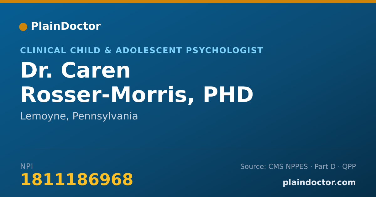 Shareable card for Caren Rosser-Morris, PHD - Clinical Child & Adolescent Psychologist, Lemoyne, PA