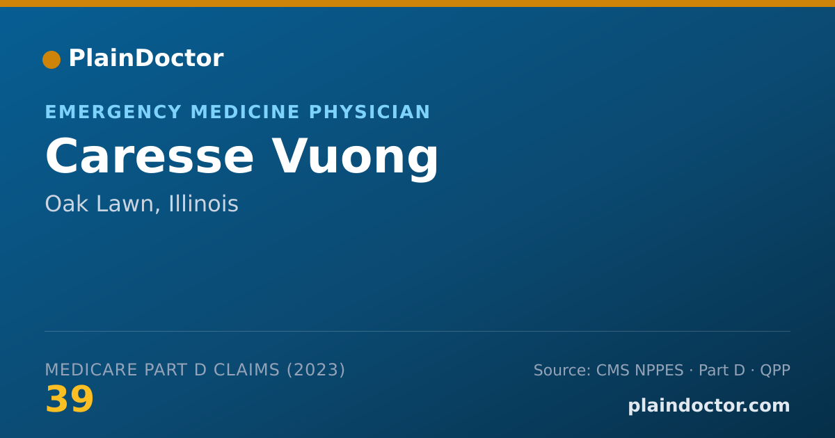 Shareable card for Caresse Vuong - Emergency Medicine Physician, Oak Lawn, IL