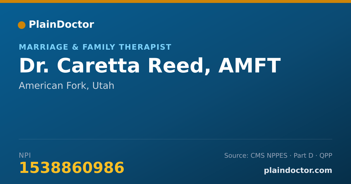 Shareable card for Caretta Reed, AMFT - Marriage & Family Therapist, American Fork, UT