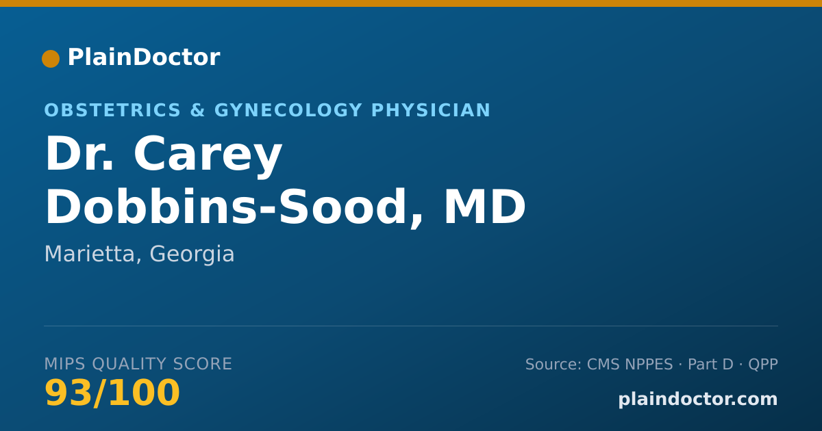 Shareable card for Carey Dobbins-Sood, MD - Obstetrics & Gynecology Physician, Marietta, GA