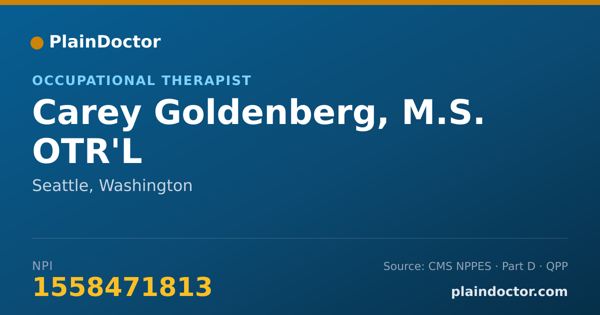 Shareable card for Carey Goldenberg, M.S. OTR'L - Pediatric Occupational Therapist, Seattle, WA