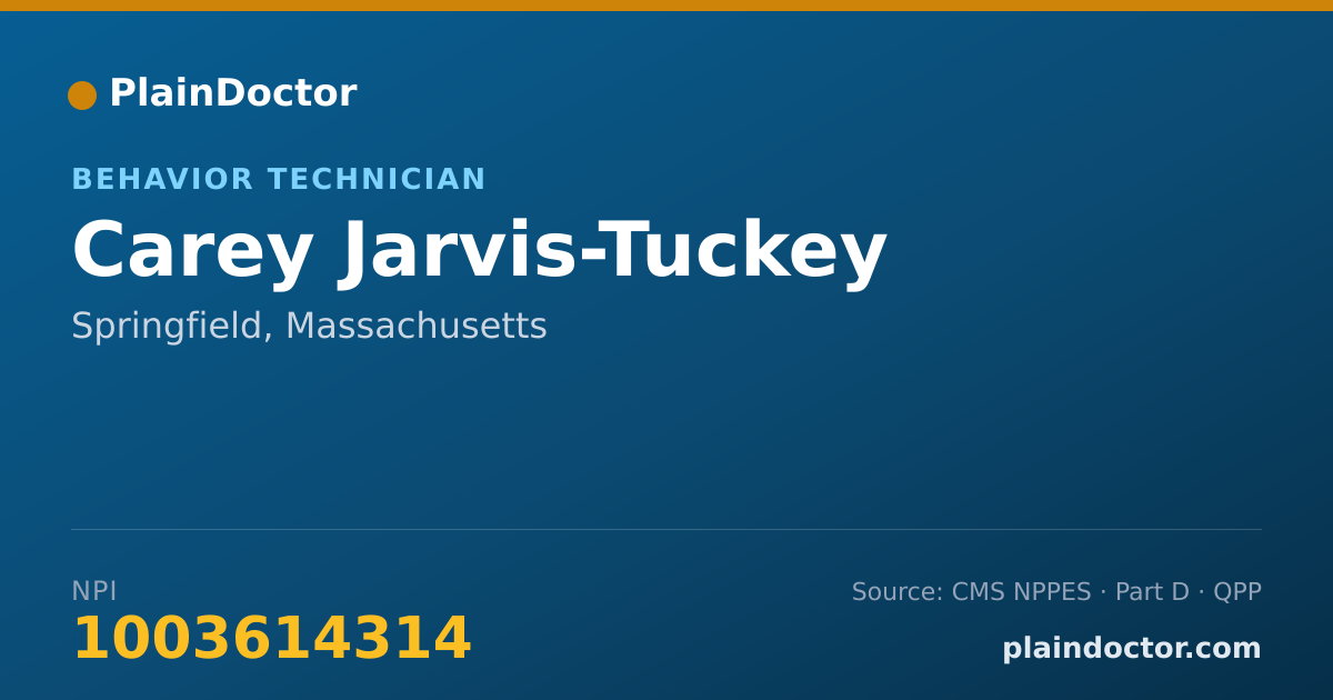 Shareable card for Carey Jarvis-Tuckey - Behavior Technician, Springfield, MA