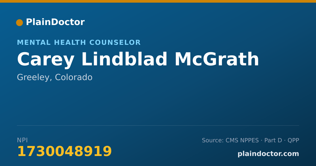 Shareable card for Carey Lindblad McGrath - Mental Health Counselor, Greeley, CO