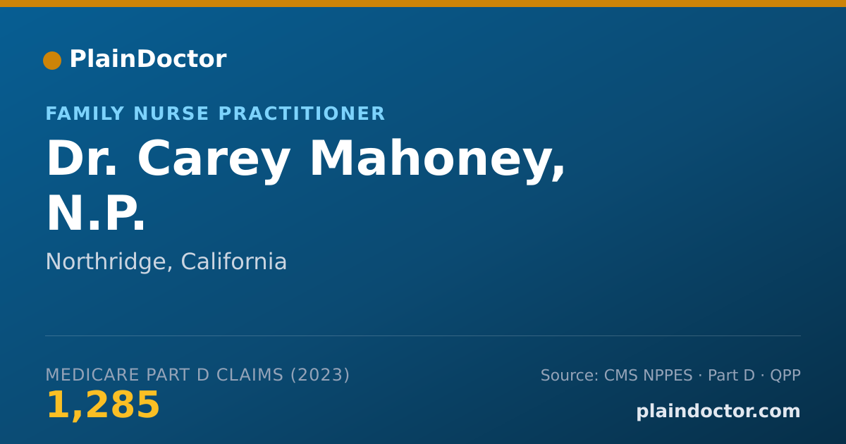 Shareable card for Carey Mahoney, N.P. - Family Nurse Practitioner, Northridge, CA