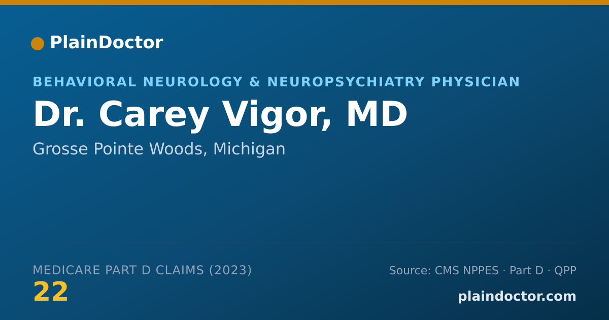Shareable card for Carey Vigor, MD - Behavioral Neurology & Neuropsychiatry Physician, Grosse Pointe Woods, MI