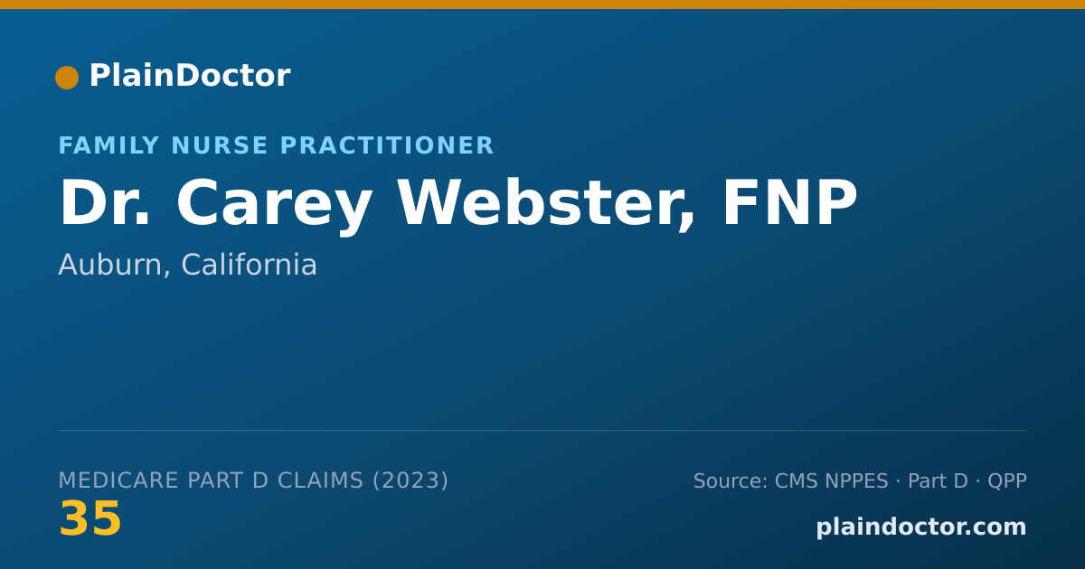 Shareable card for Carey Webster, FNP - Family Nurse Practitioner, Auburn, CA