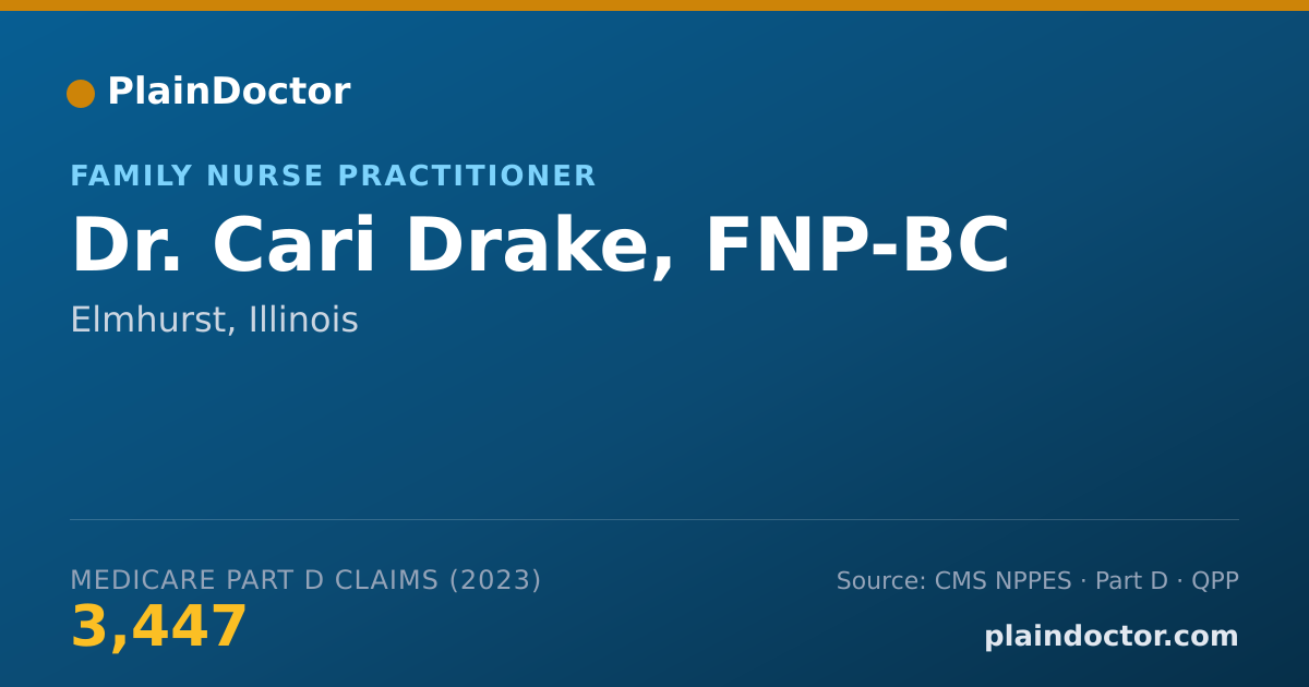 Shareable card for Cari Drake, FNP-BC - Family Nurse Practitioner, Elmhurst, IL