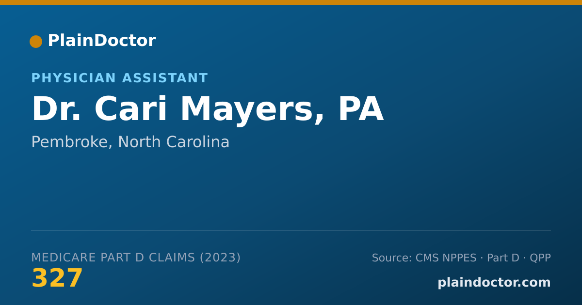 Shareable card for Cari Mayers, PA - Physician Assistant, Pembroke, NC