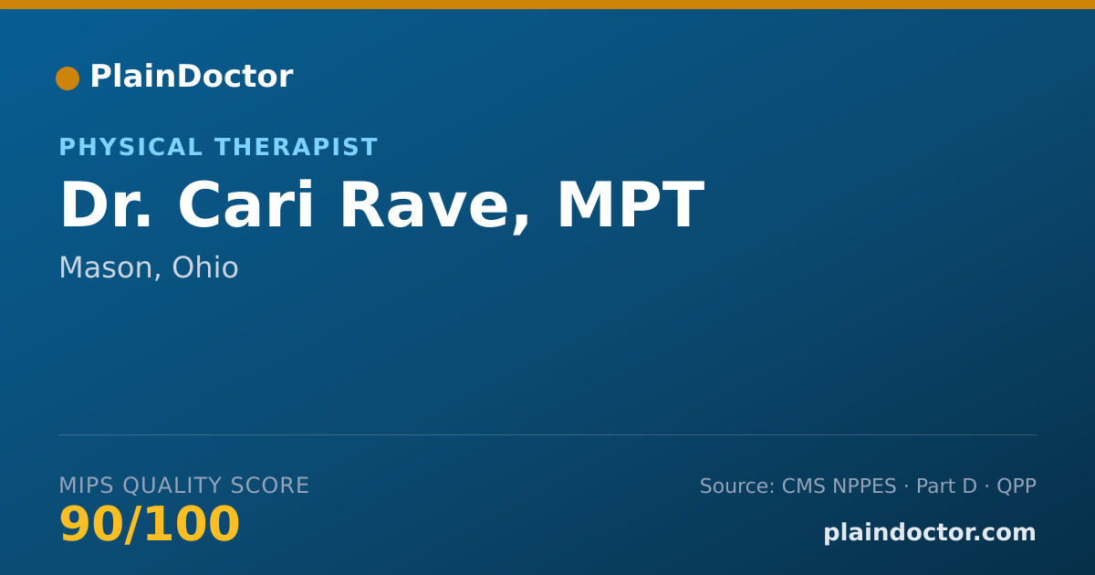 Shareable card for Cari Rave, MPT - Physical Therapist, Mason, OH