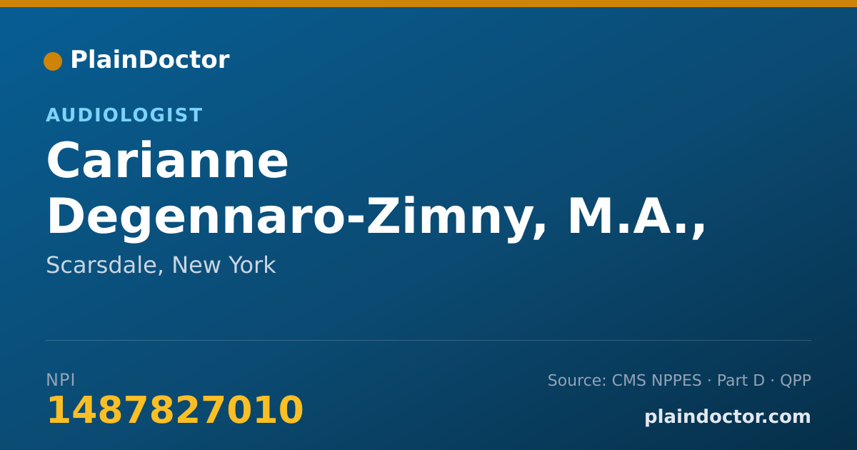 Shareable card for Carianne Degennaro-Zimny, M.A., CCC-A - Audiologist, Scarsdale, NY