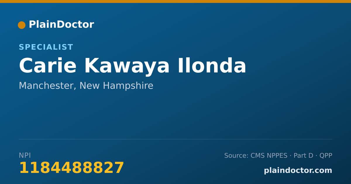 Shareable card for Carie Kawaya Ilonda - Specialist, Manchester, NH