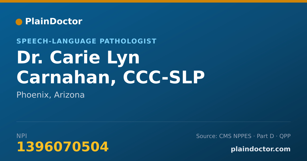 Shareable card for Carie Lyn Carnahan, CCC-SLP - Speech-Language Pathologist, Phoenix, AZ
