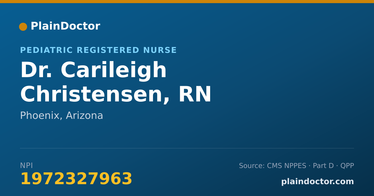 Shareable card for Carileigh Christensen, RN - Pediatric Registered Nurse, Phoenix, AZ