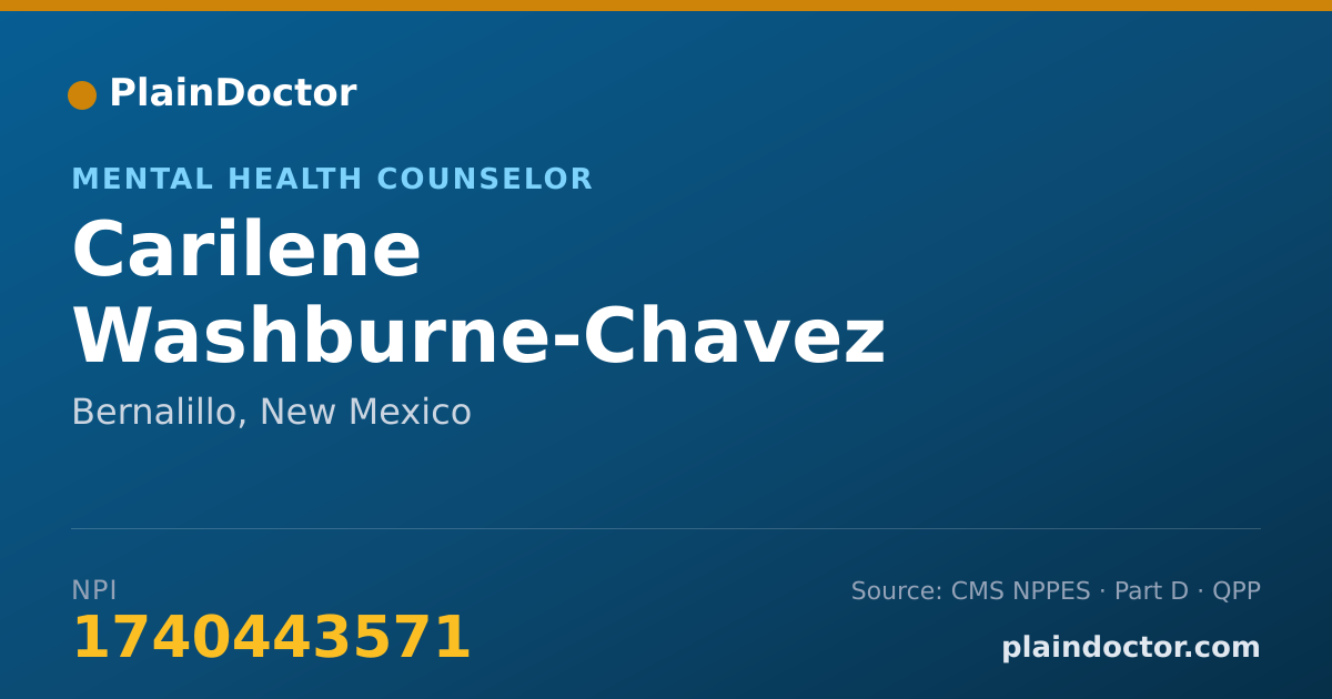 Shareable card for Carilene Washburne-Chavez - Mental Health Counselor, Bernalillo, NM