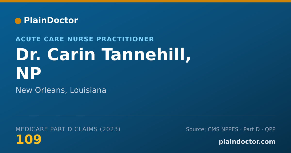 Shareable card for Carin Tannehill, NP - Acute Care Nurse Practitioner, New Orleans, LA