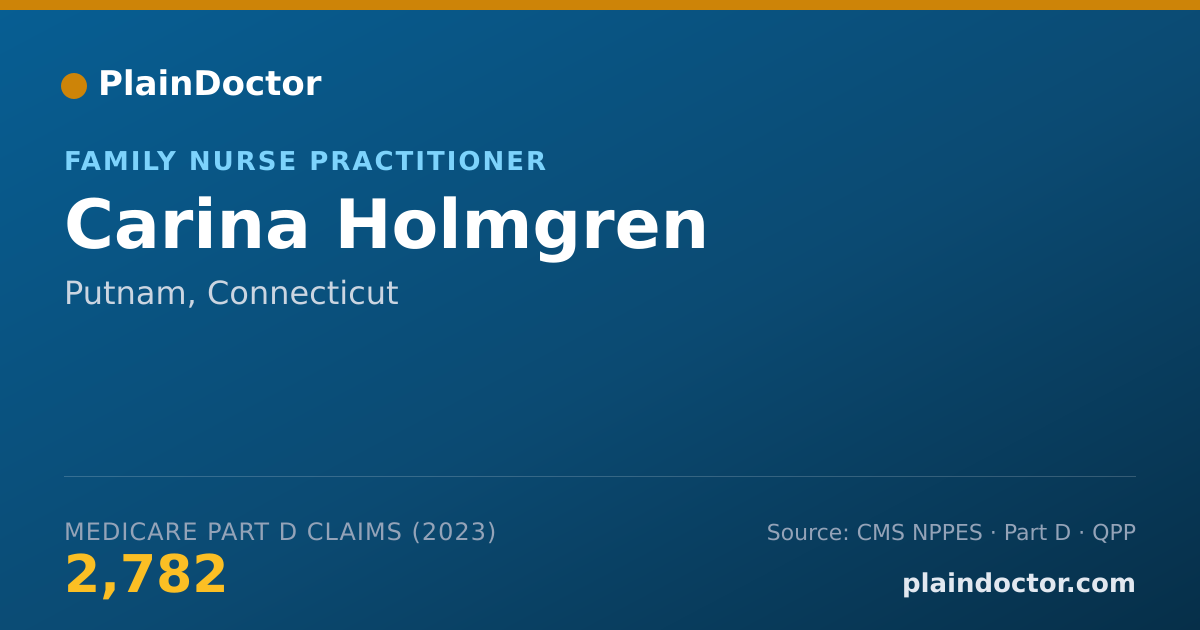 Shareable card for Carina Holmgren - Family Nurse Practitioner, Putnam, CT