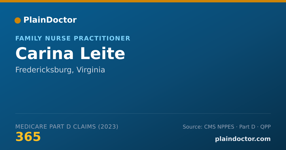 Shareable card for Carina Leite - Family Nurse Practitioner, Fredericksburg, VA