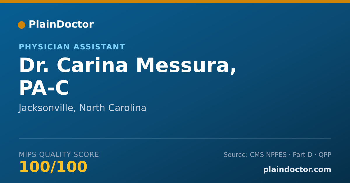 Shareable card for Carina Messura, PA-C - Physician Assistant, Jacksonville, NC